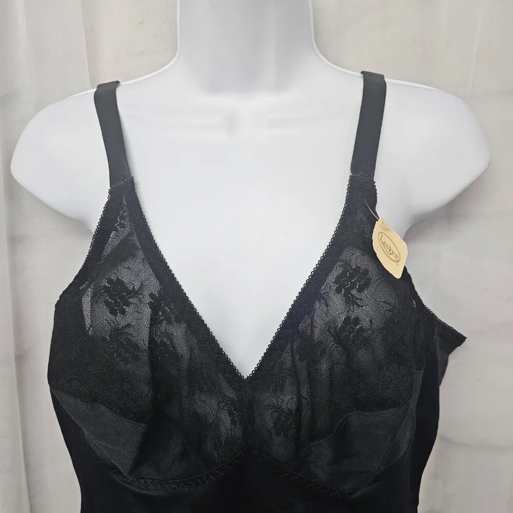 Vintage Lanique Bodysuit Black Lace Fairy Grunge Goth Whimsigoth 44 NWT - Picture 3 of 12